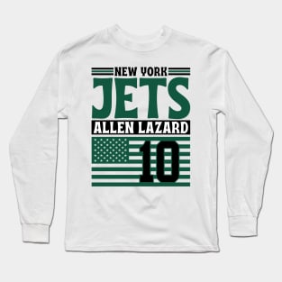 New York Jets Lazard 10 American Flag Football Long Sleeve T-Shirt